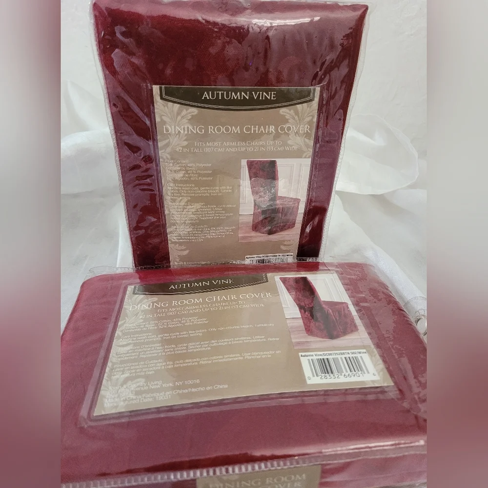 Autumn VINE (Wine Color) Dining ROOM CHAIR COVERS